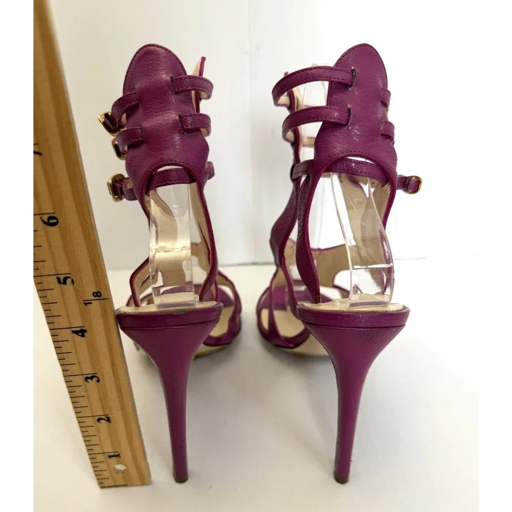 BURAK UYAN Women's Magenda Leather Caged Sandals Heels Sz 37/US 7 MSRP $ 980